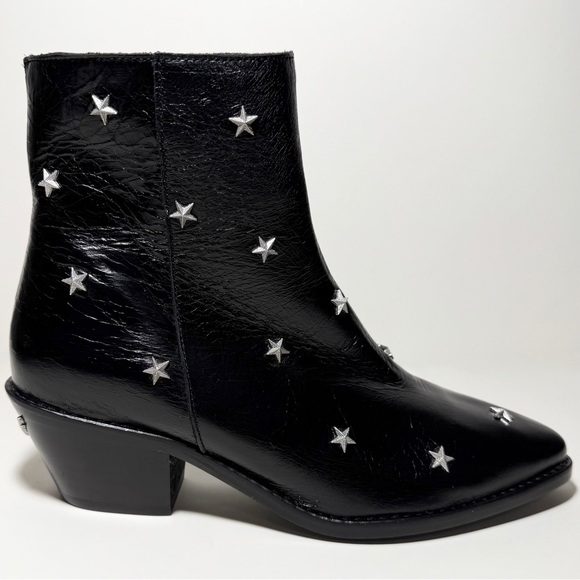 Zadig & Voltaire Tyler Vintage Star Studded Ankle Boots in Black - Picture 1 of 8
